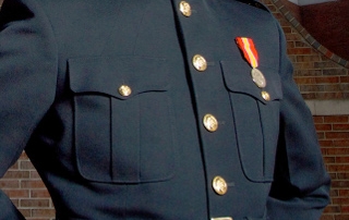 Marine Officer in Dress Blue Uniform